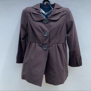 Vintage Sailor Collar Brown Jacket